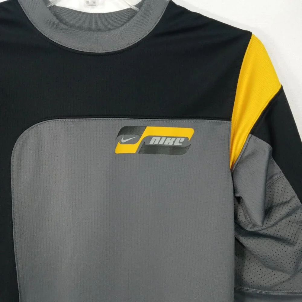 NIKE Gray Black Polyester Padded Elbow Performance Jersey Shirt Boys Size Medium